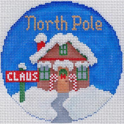 North Pole Ornament 4.25 round