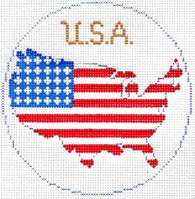 USA Ornament 4.25 round