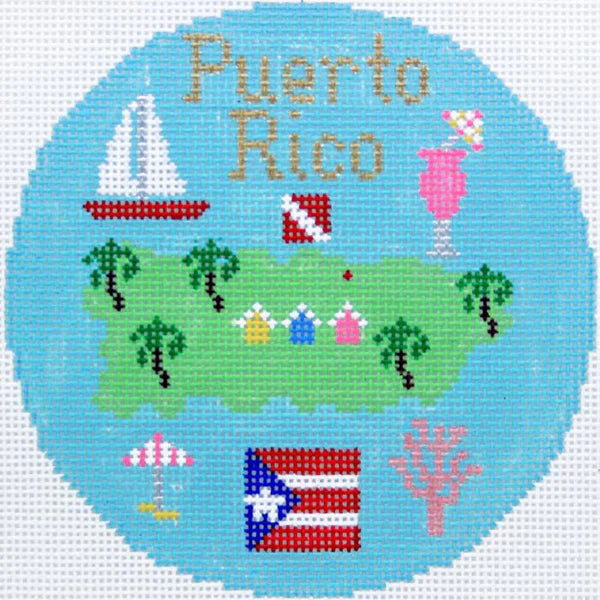 Puerto Rico Ornament 4.25 round