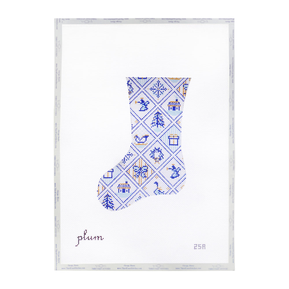 Blue and White Mini Stocking