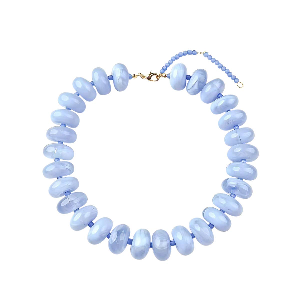 Light Blue Chunky Beaded Necklace