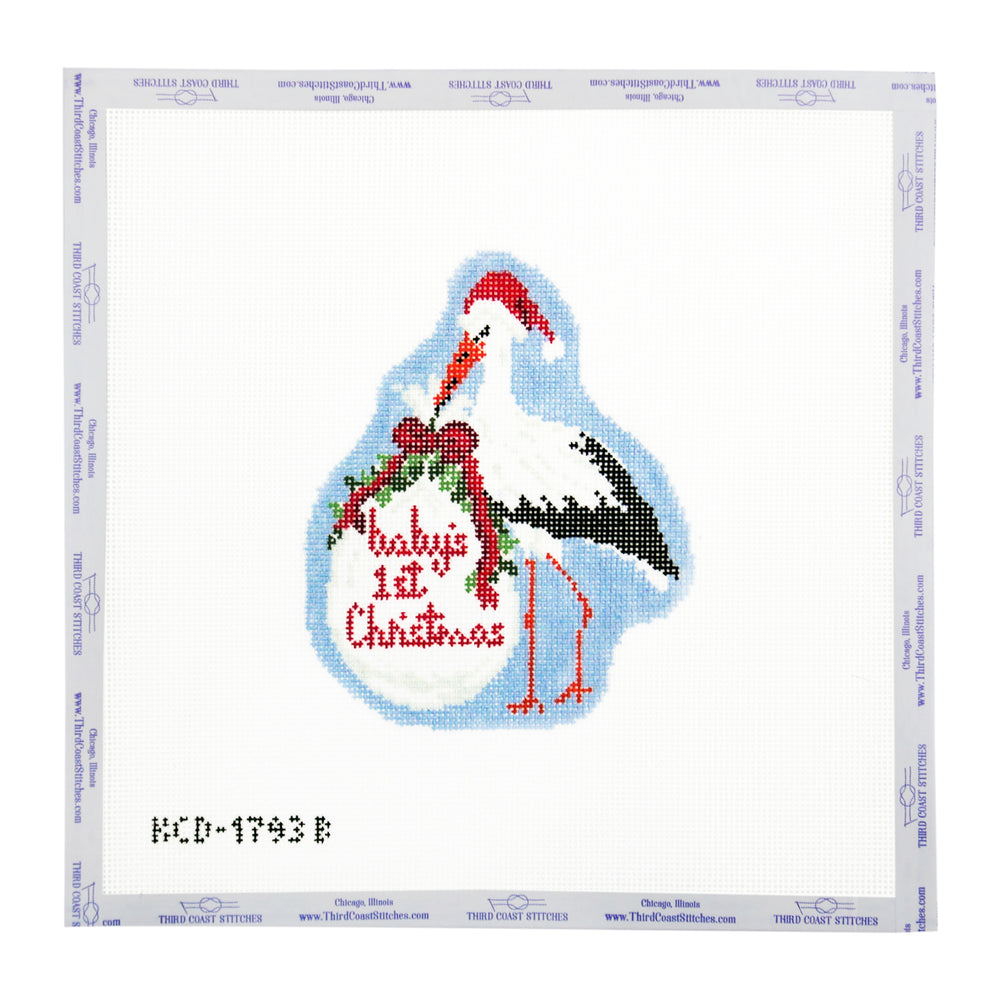 Baby's First Christmas Stork: Blue