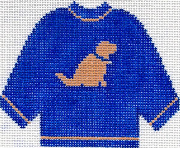 Blue Sweater with Yellow Lab Ornament 5.5 x 4.5
