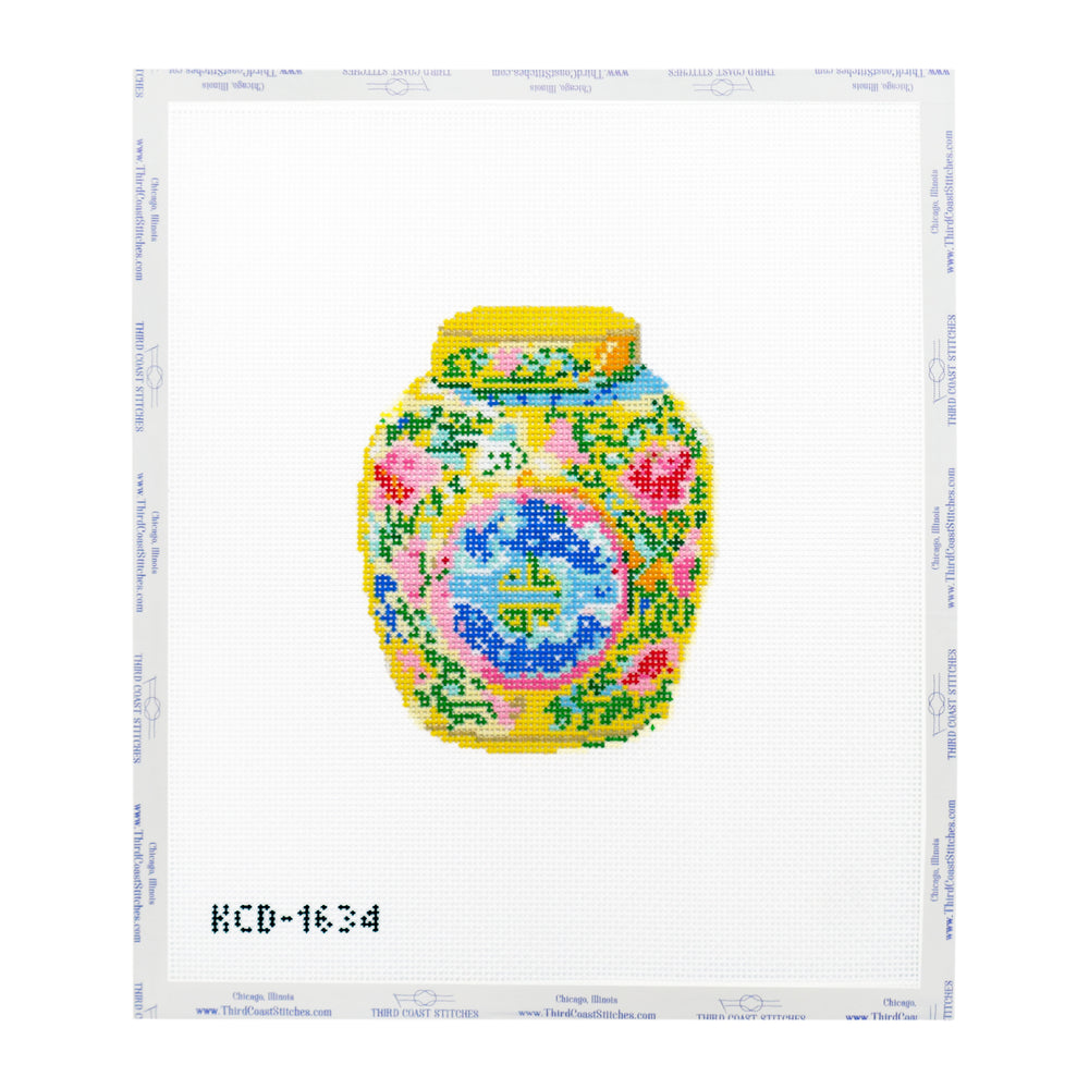 Yellow Chinoiserie Stool