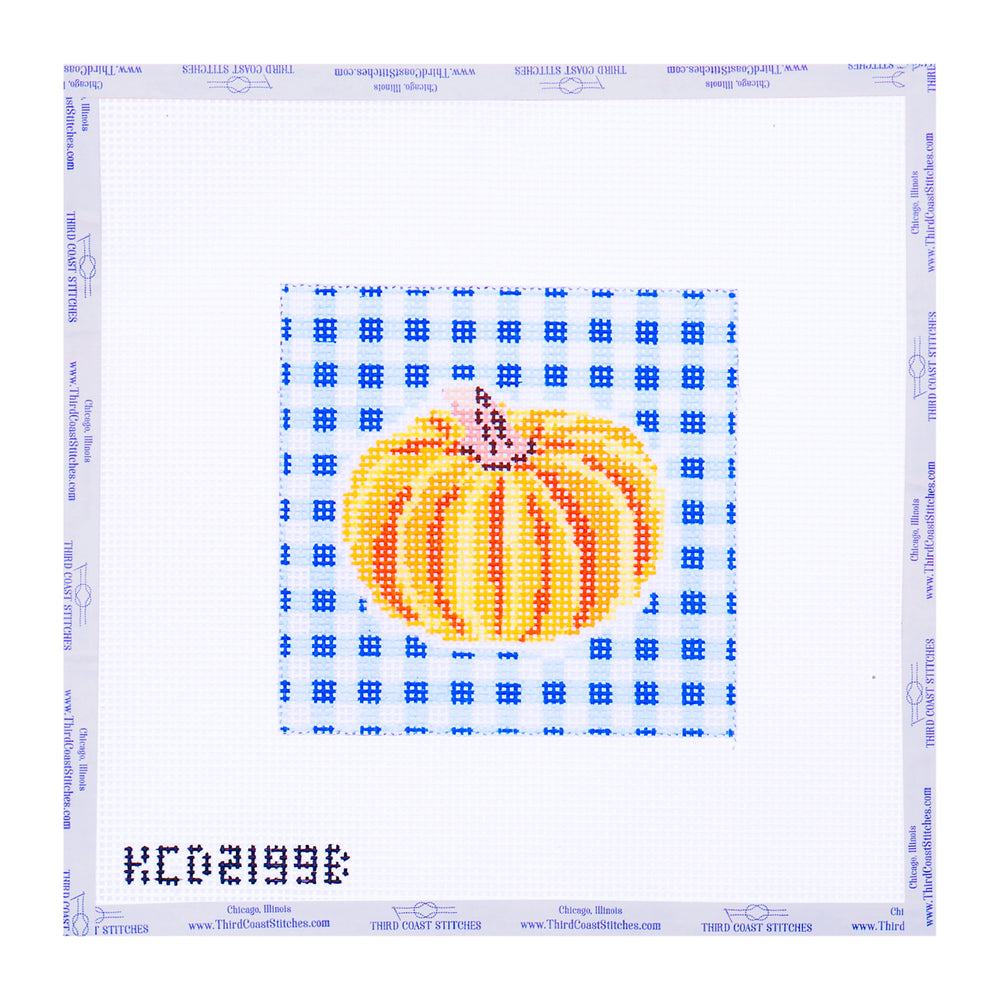 Gingham Pumpkin: Blue