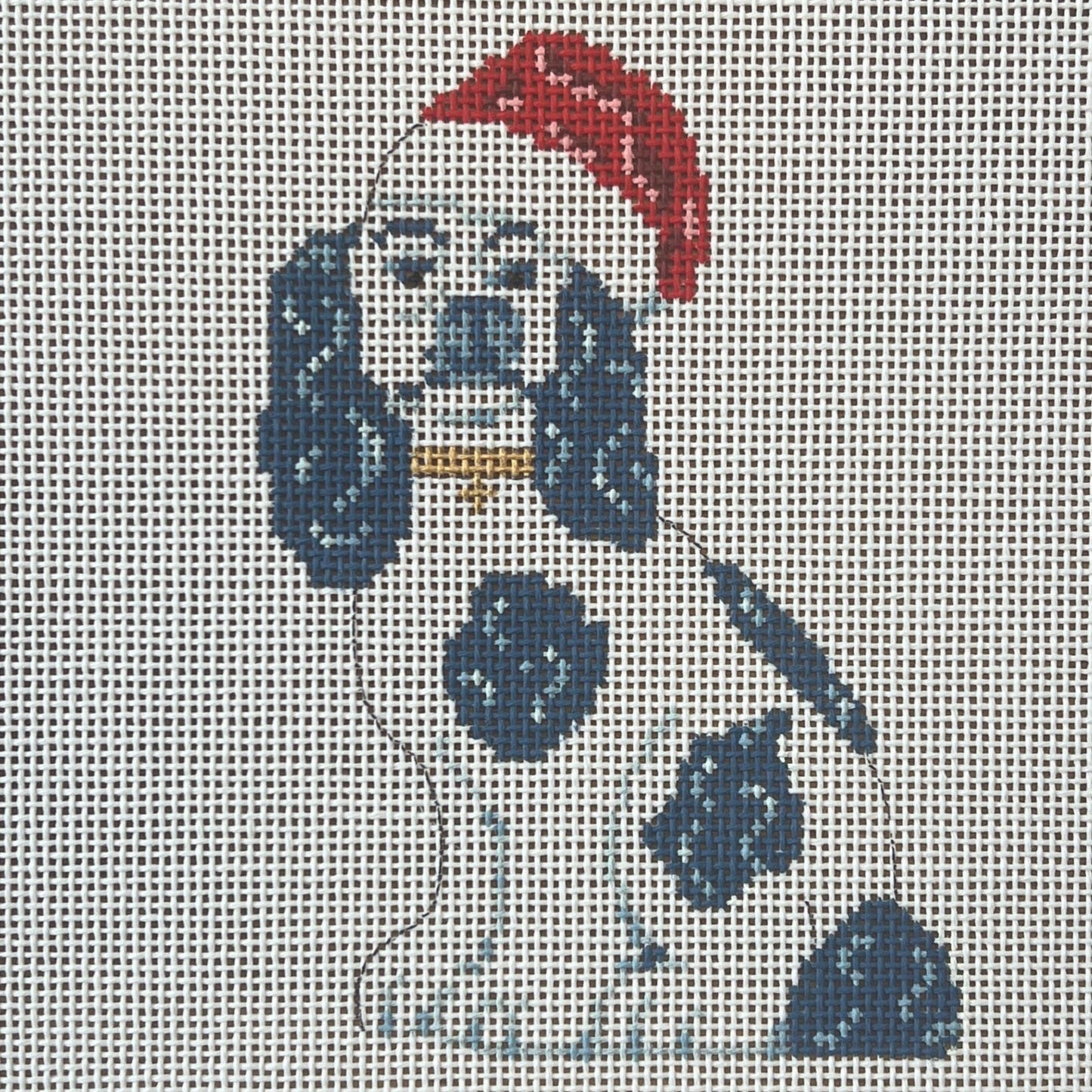 Staffy with Santa Hat