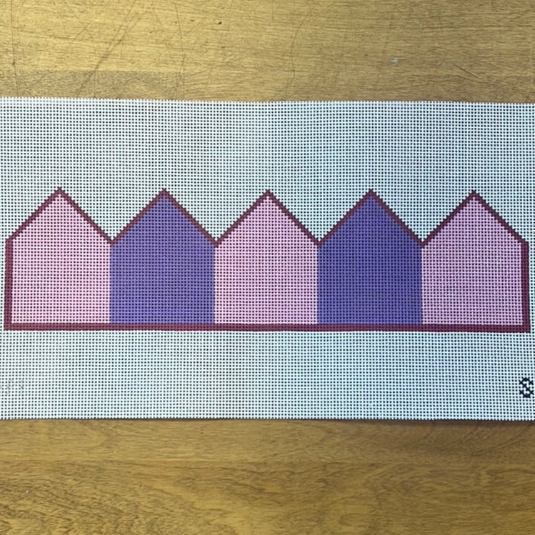 Birthday Crown-Pink/Purple Wide Stripes