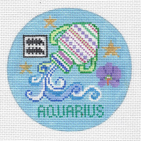 Aquarius Zodiac Round