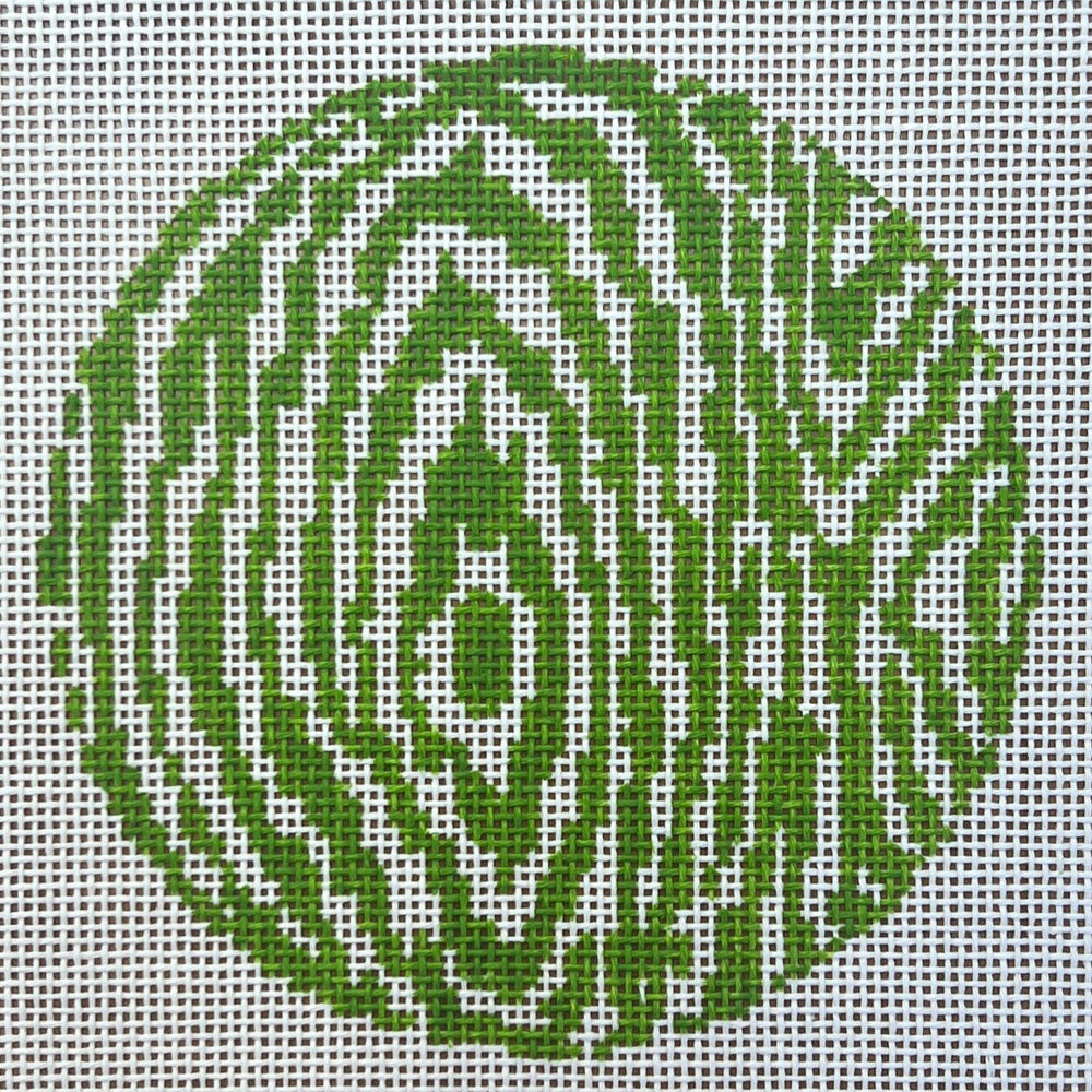 Faux Bois Round-Green