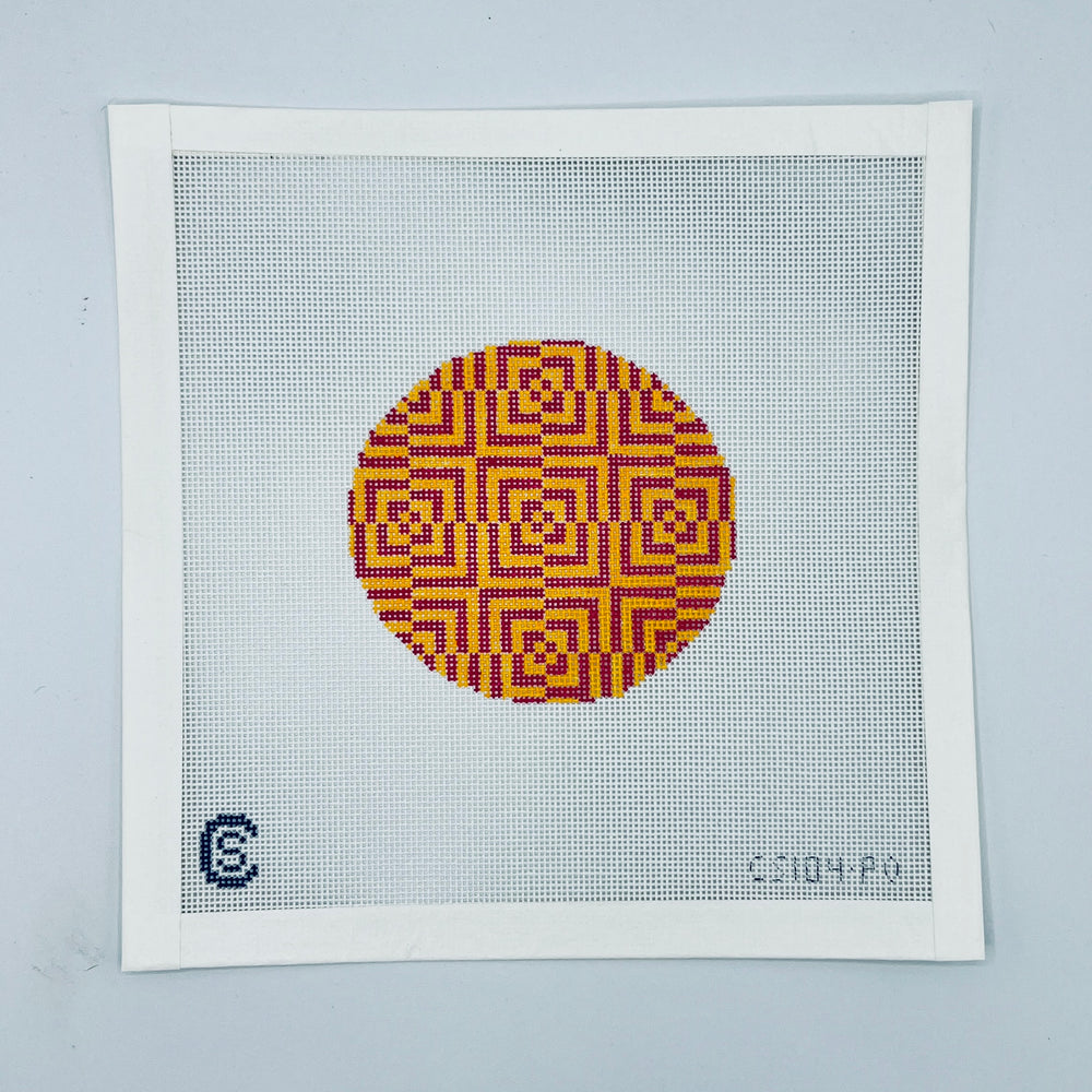 Geometric Round - Pink + Orange