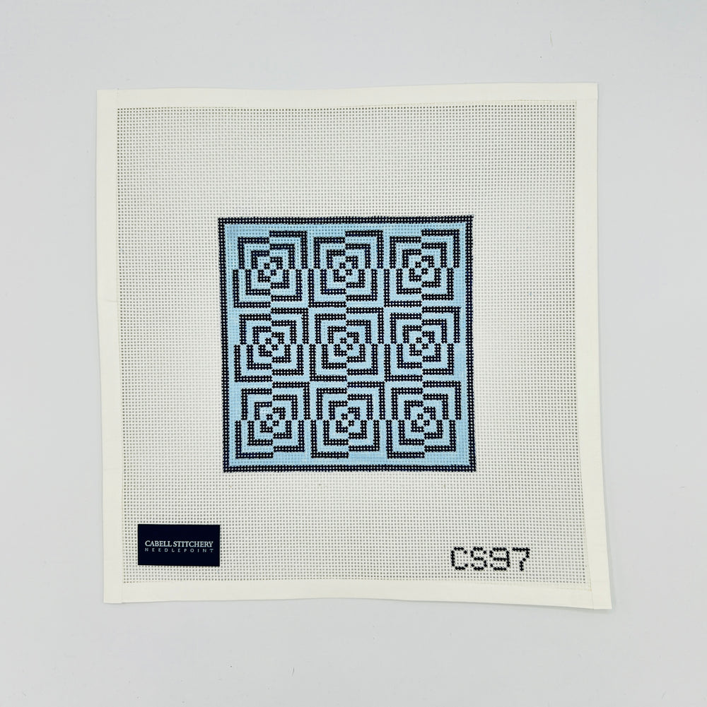 Geometric Flowers - blue