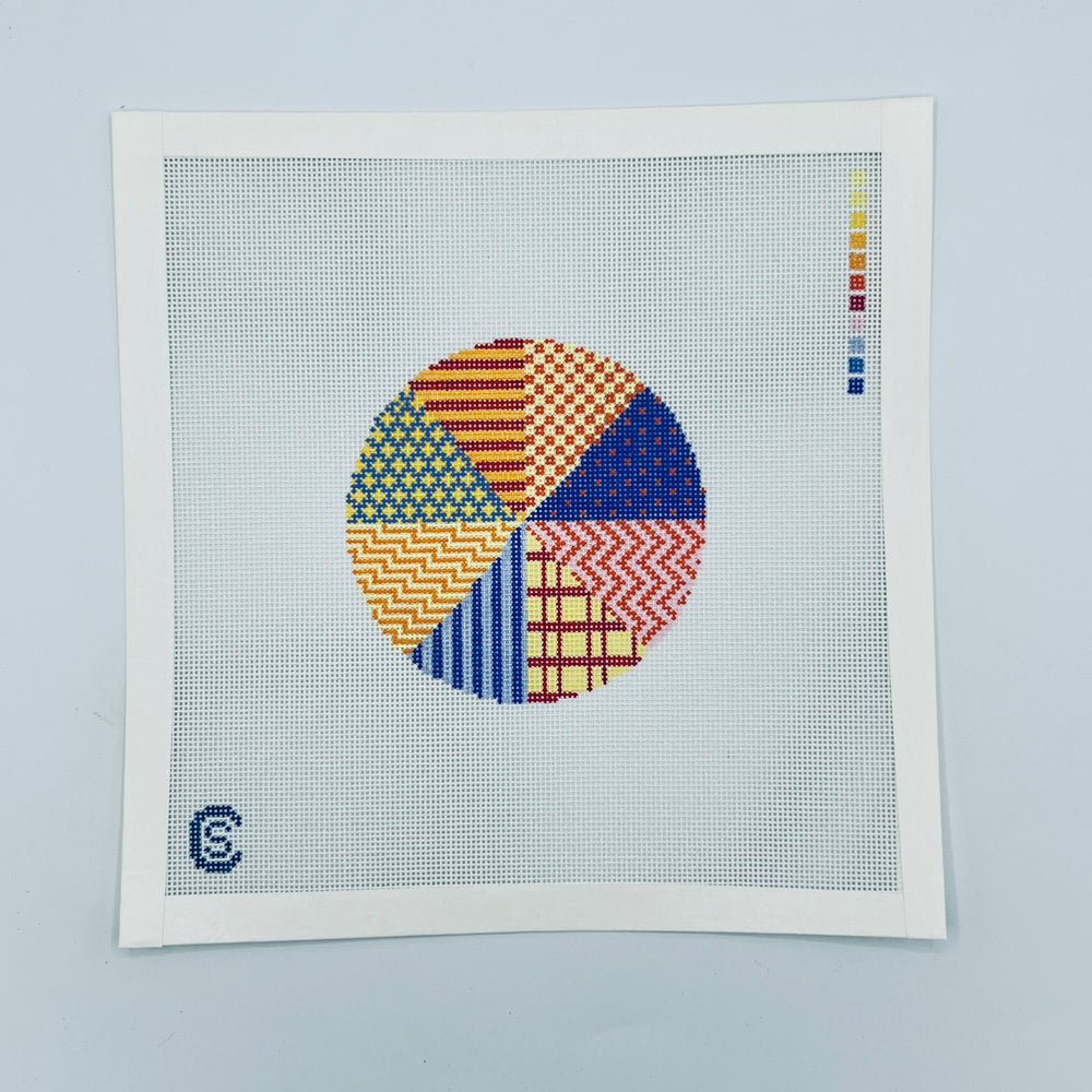 Patchwork 4" round - beach ball