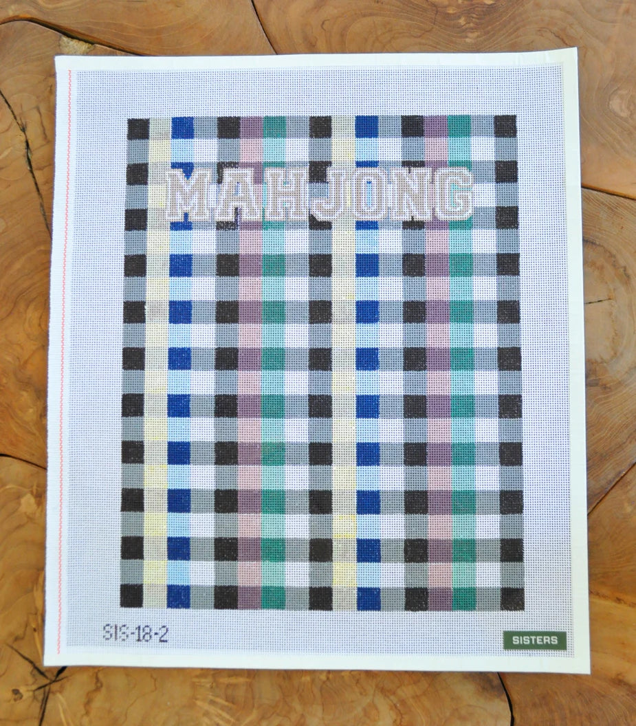 Oversized Colorful Plaid Pouch - Mah Jong