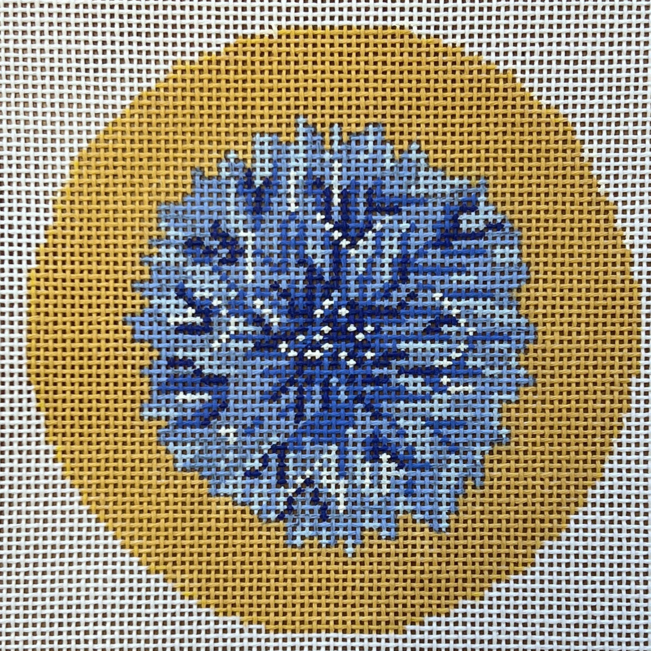 Cornflower on Gold Ornament
