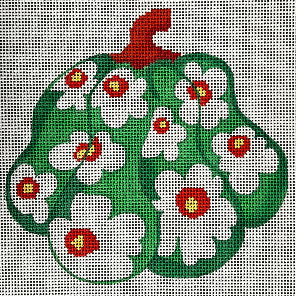 Green & White Floral Gourd