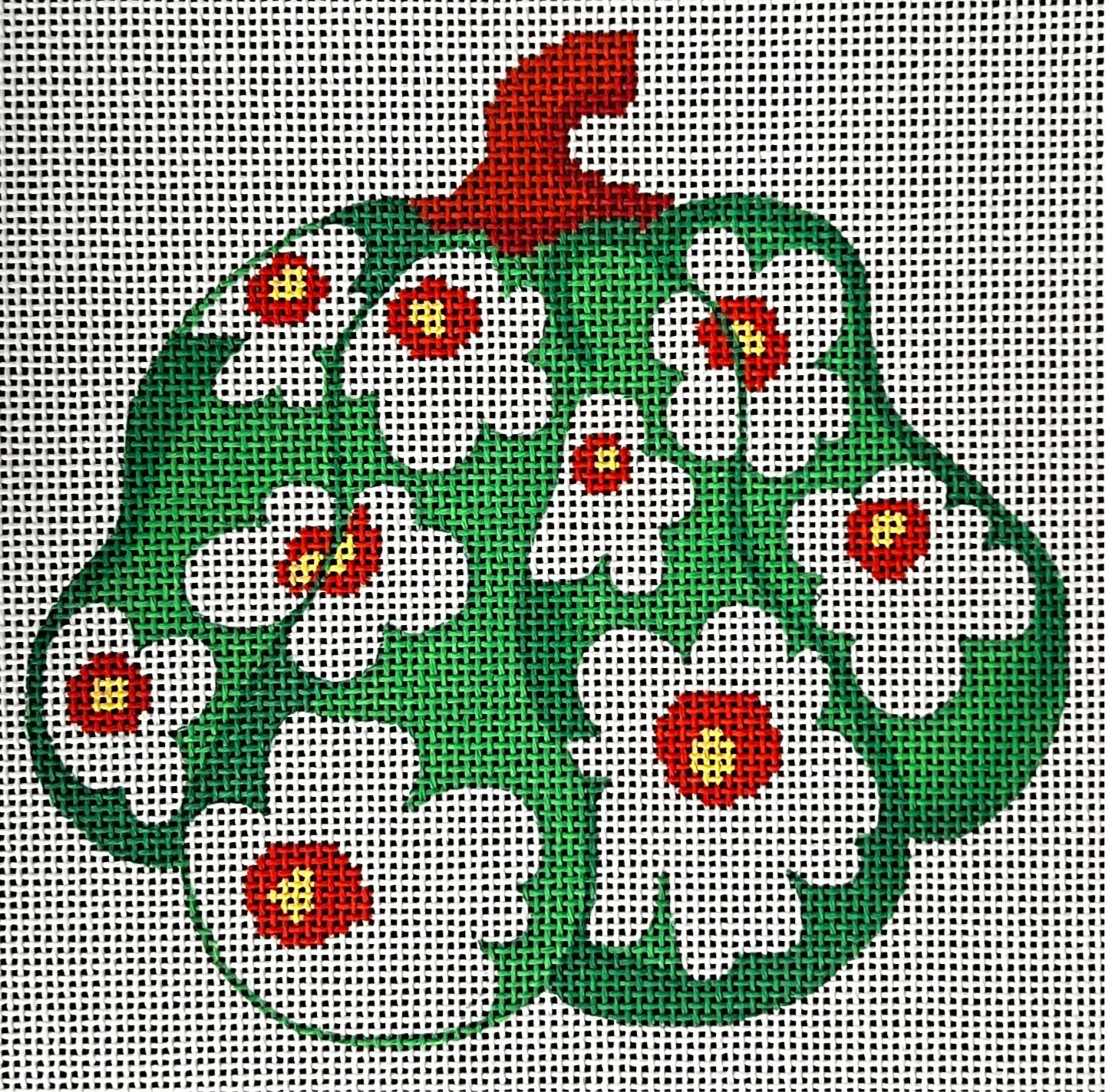 Green & White Floral Gourd