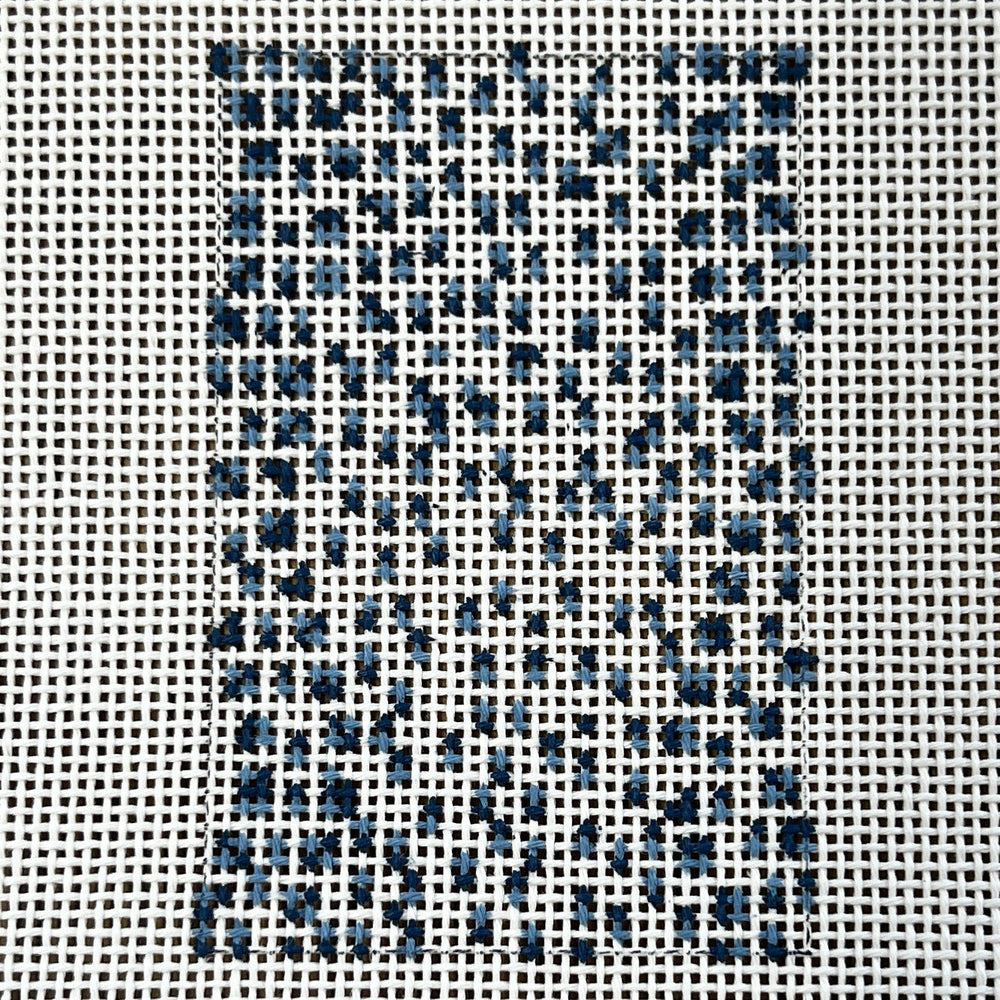 French Dots Luggage Tag Blue