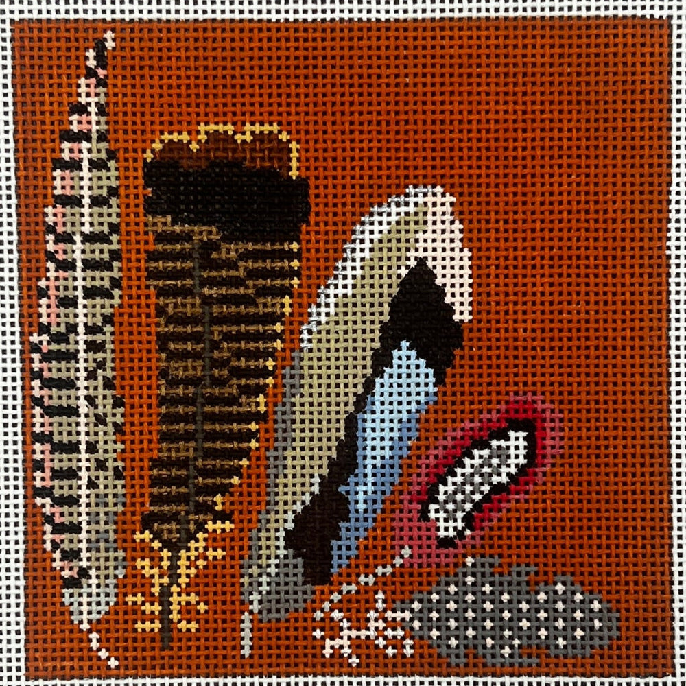 Game Bird Feather Coaster-Orange