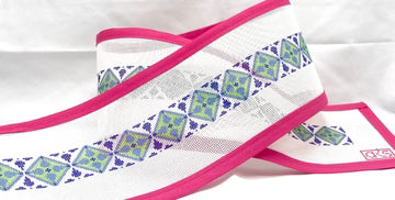 Green and Blue Geometric Belt