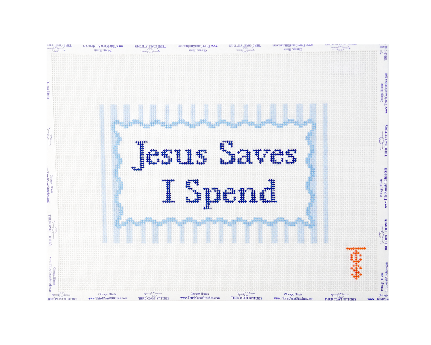 Jesus Saves, I Spend: Blue Stripe