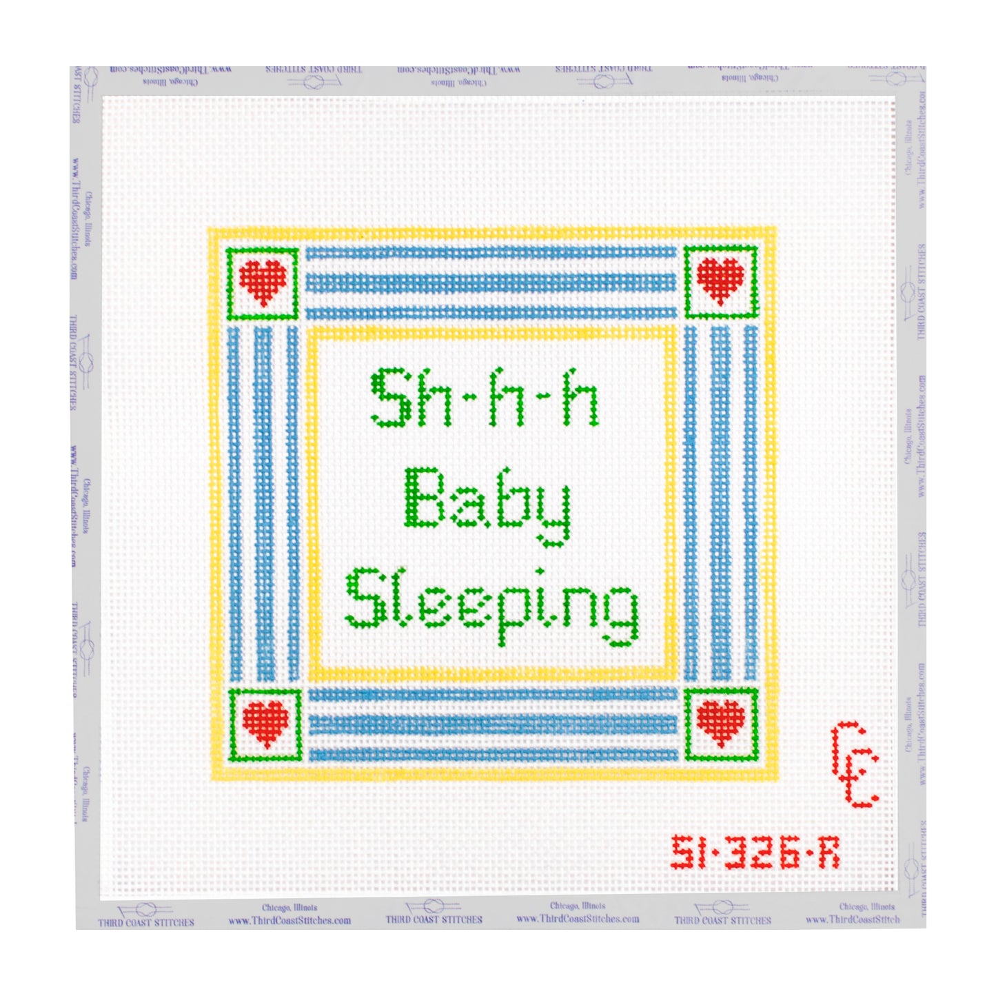 Shh Baby Sleeping Stripes & Hearts