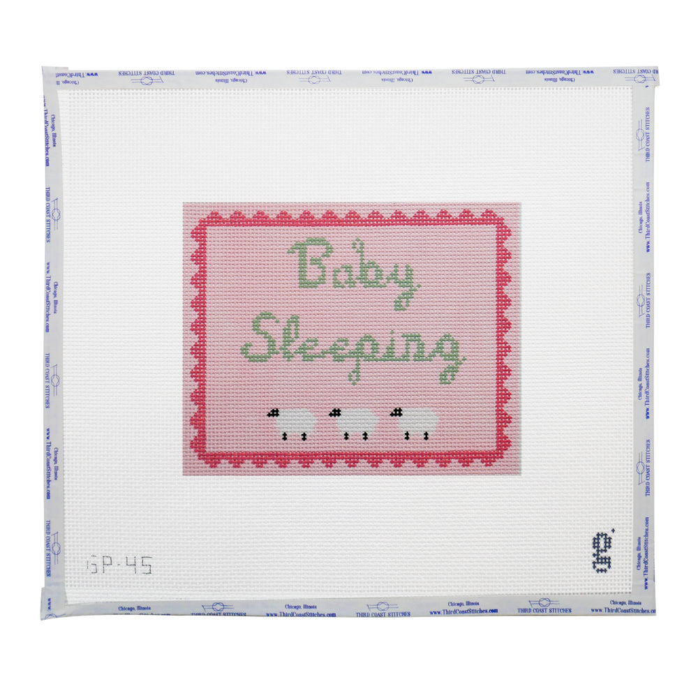 Baby Sleeping with Sheep: Pink