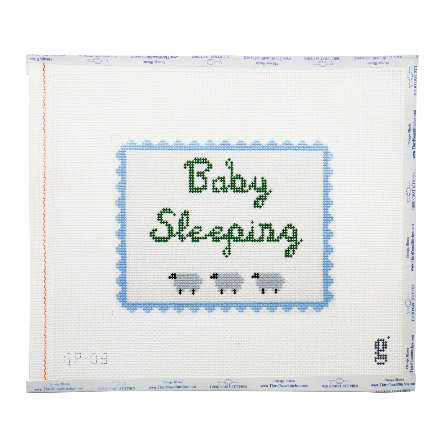 Baby Sleeping with Sheep: Blue