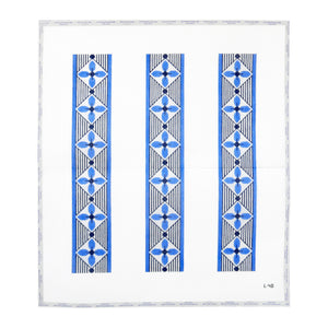 Blue Geometric Luggage Straps