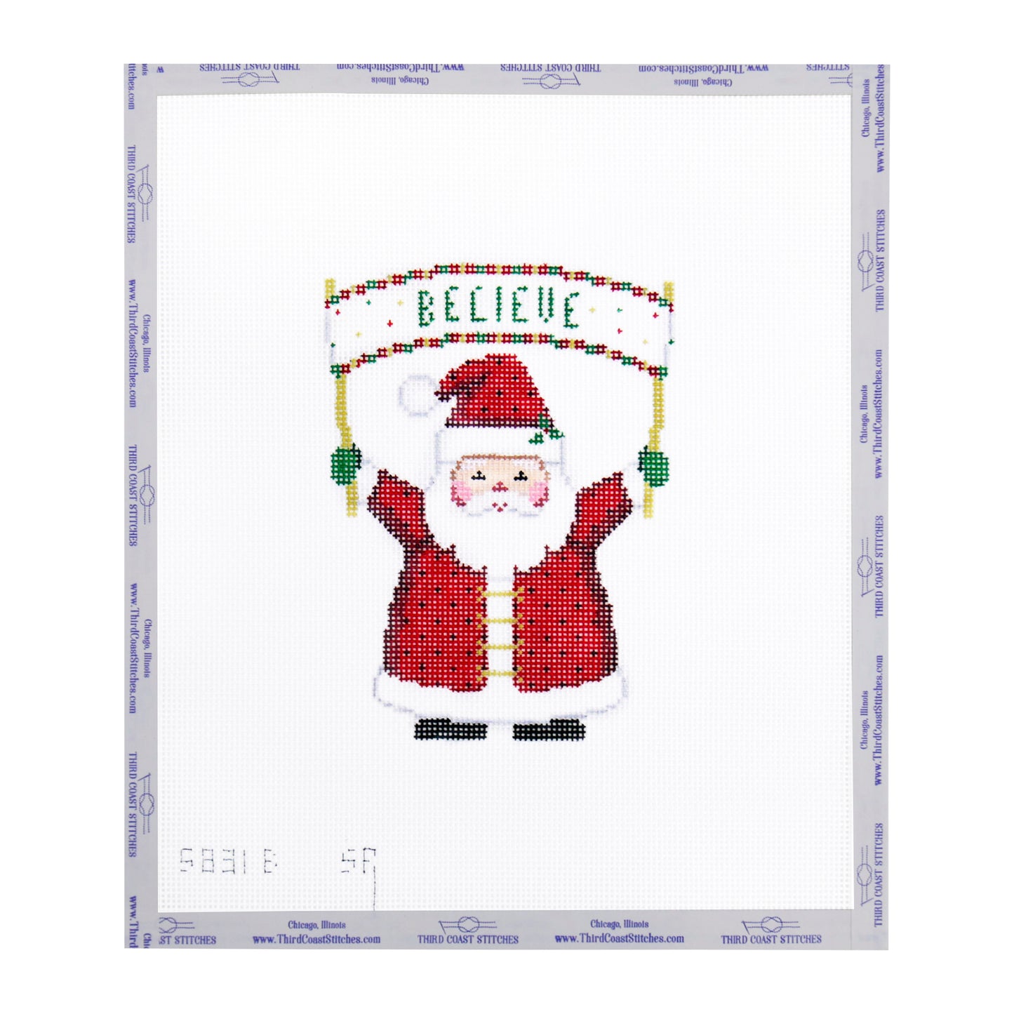 Santa with Believe Banner