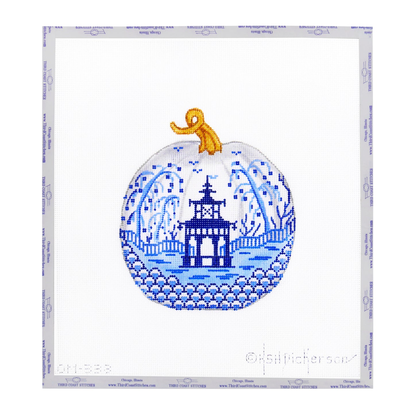 Blue & White Chinoiserie Pumpkin