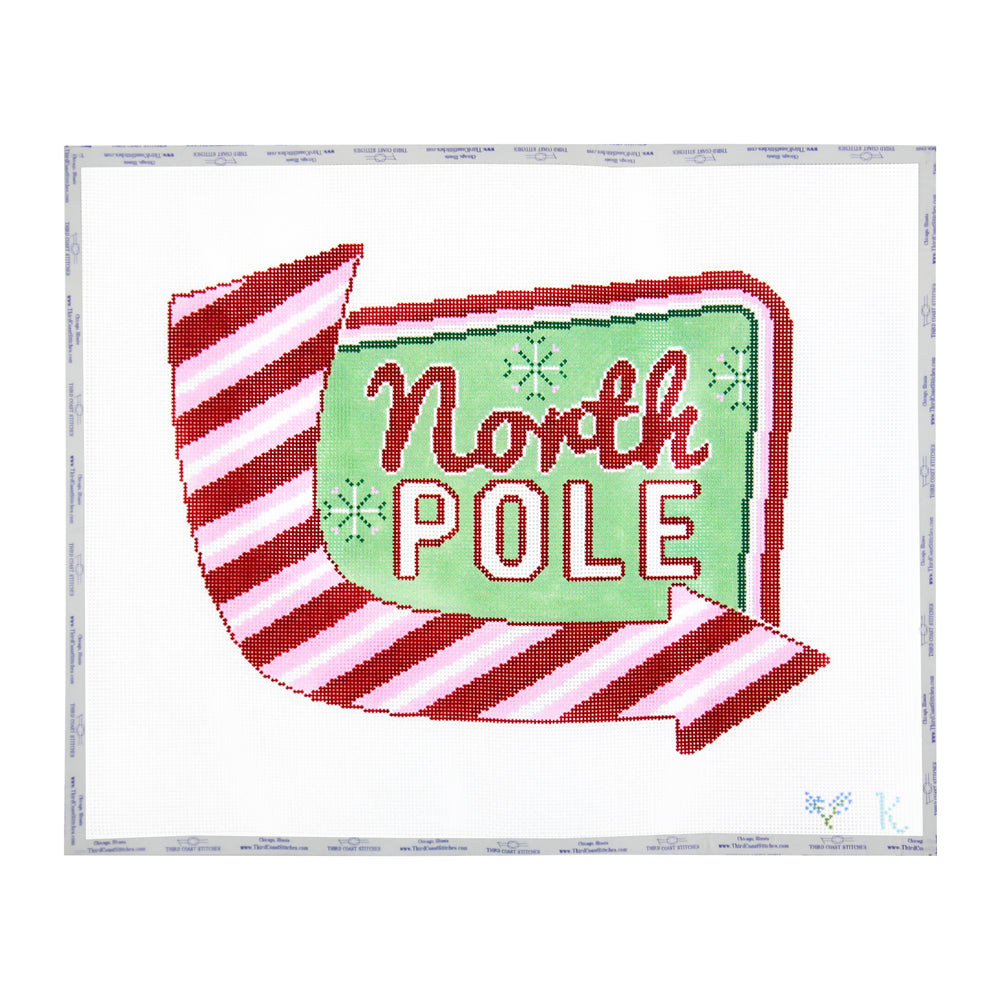 Retro North Pole Sign