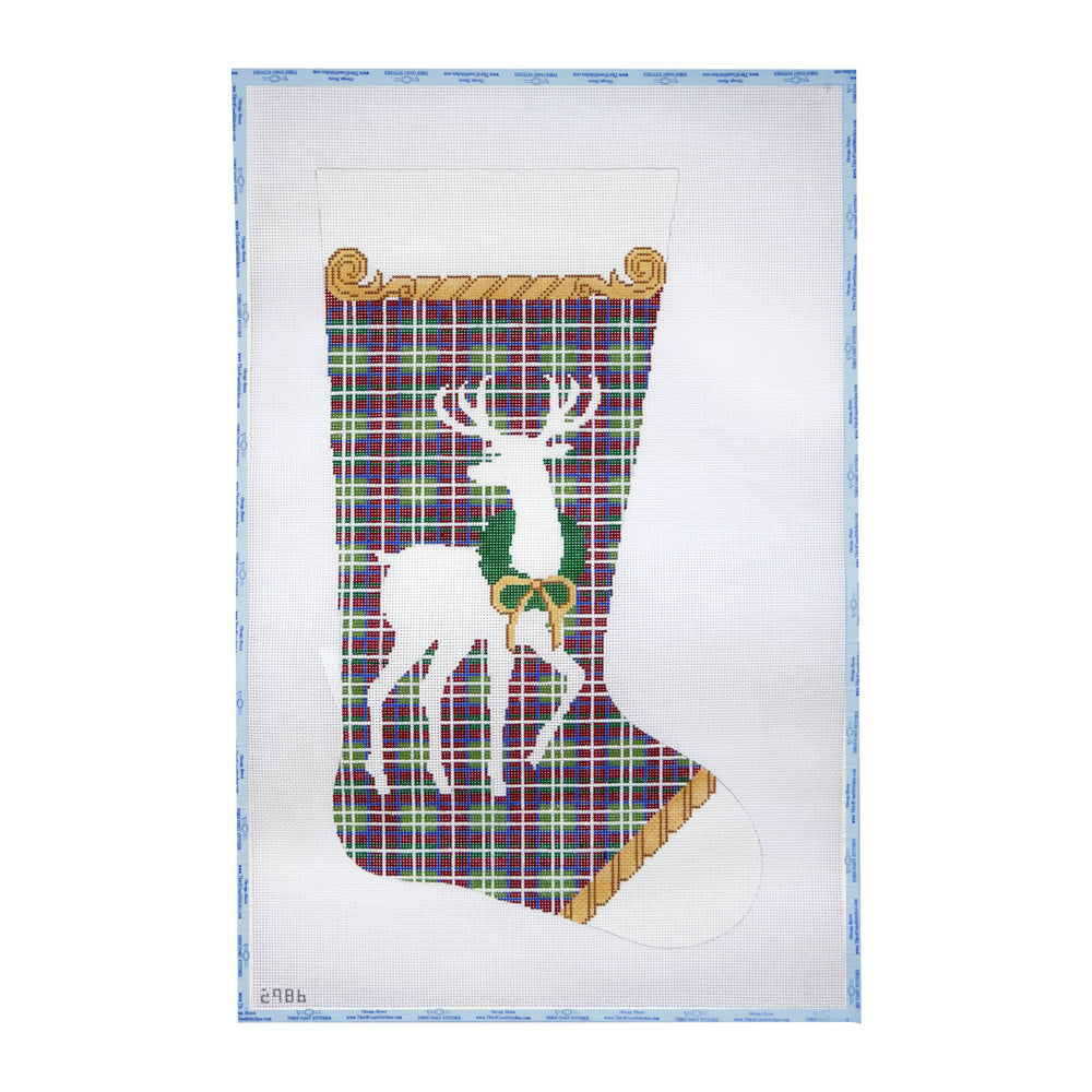 Plaid Reindeer Stocking