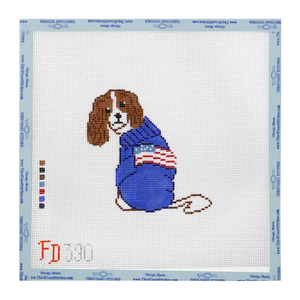 Cavalier in American Flag Sweater