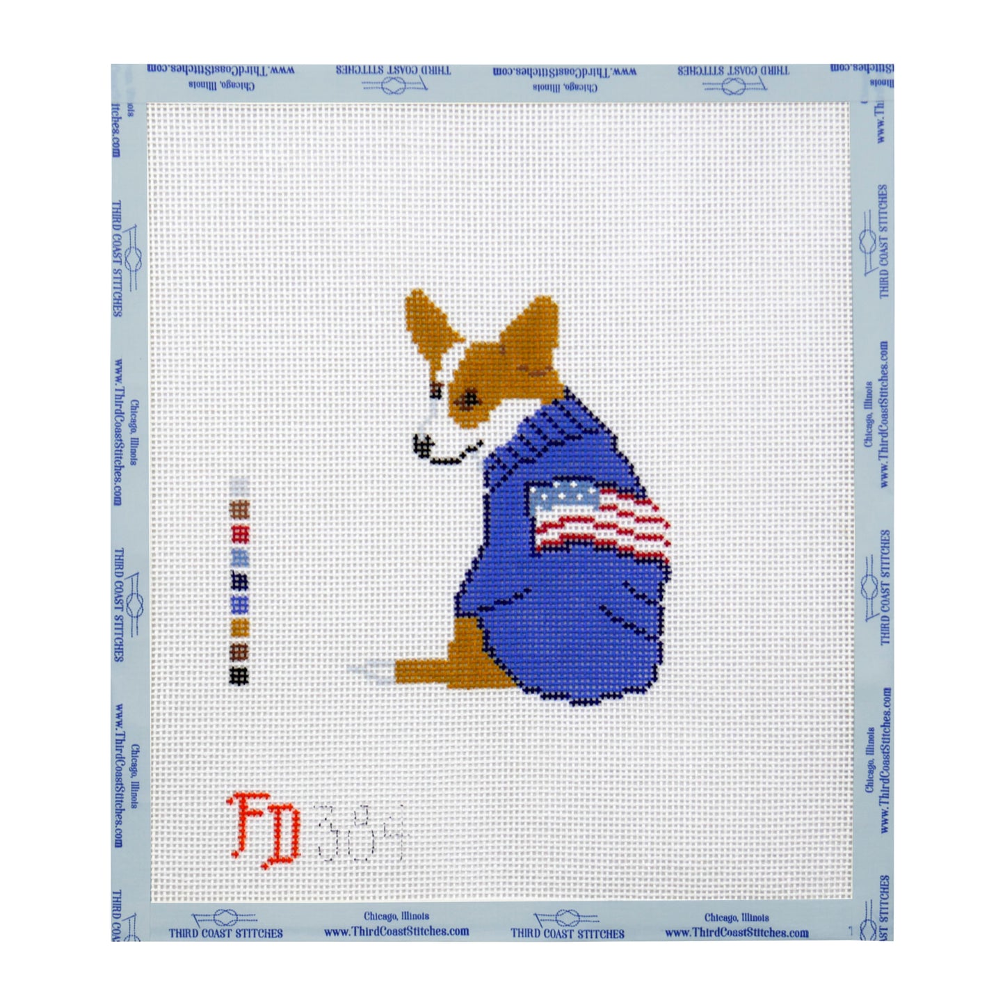 Corgi in American Flag Sweater