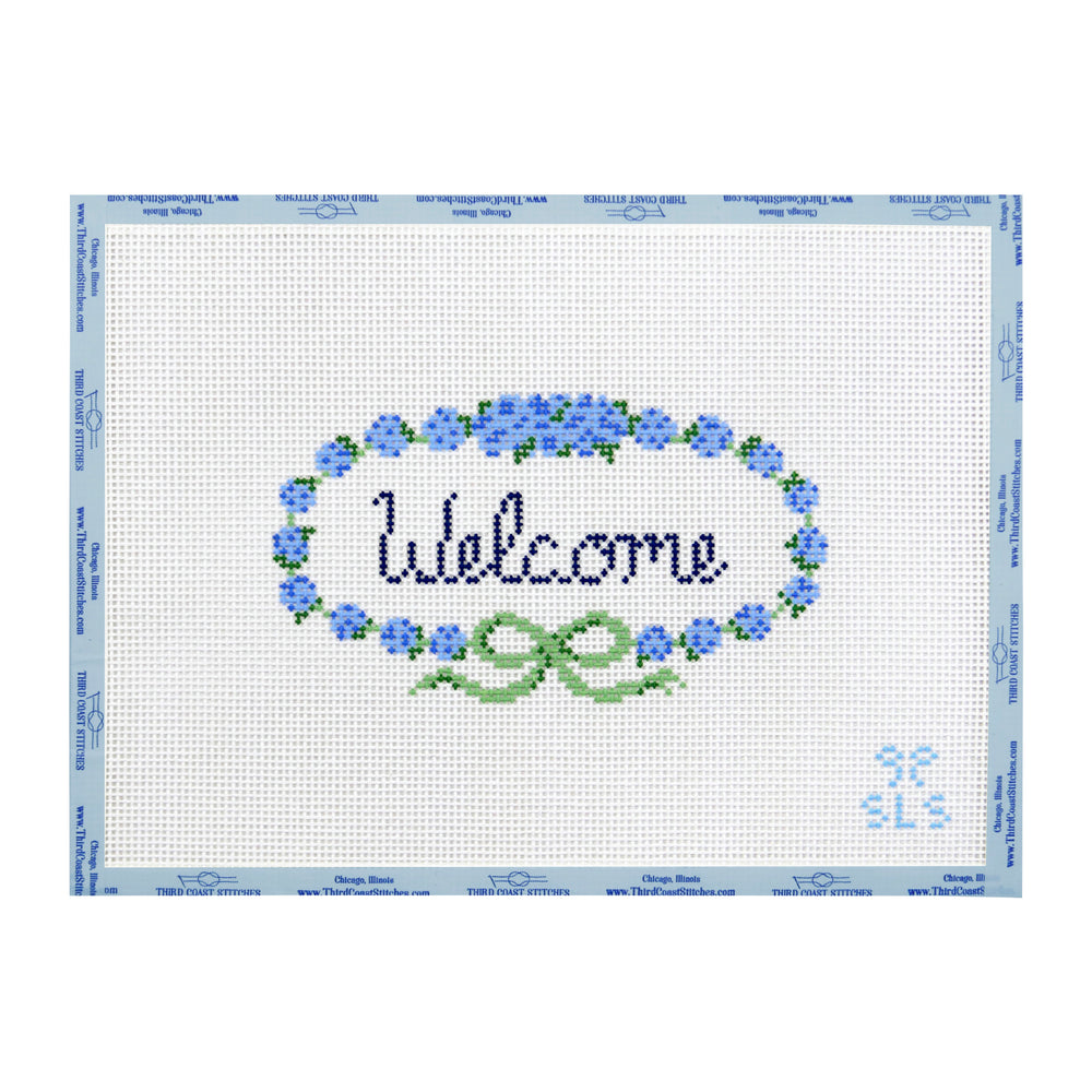 Welcome Sign with Hydrangeas