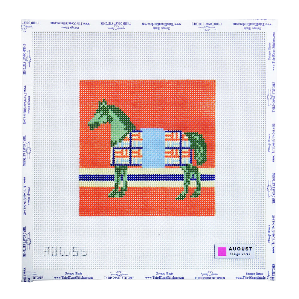 Green H Horse Blanket
