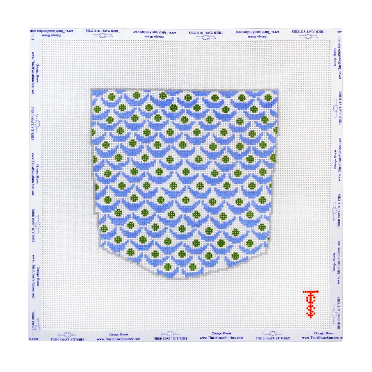 Blue Scalloped Pocket