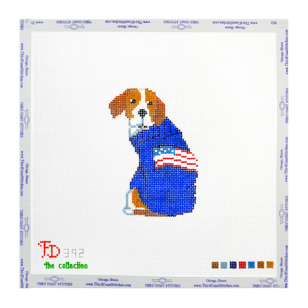 Beagle in American Flag Sweater