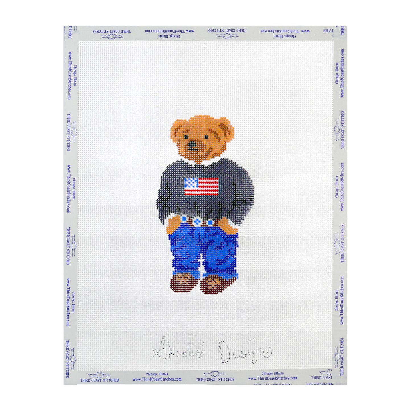 Boy American Flag Sweater Bear