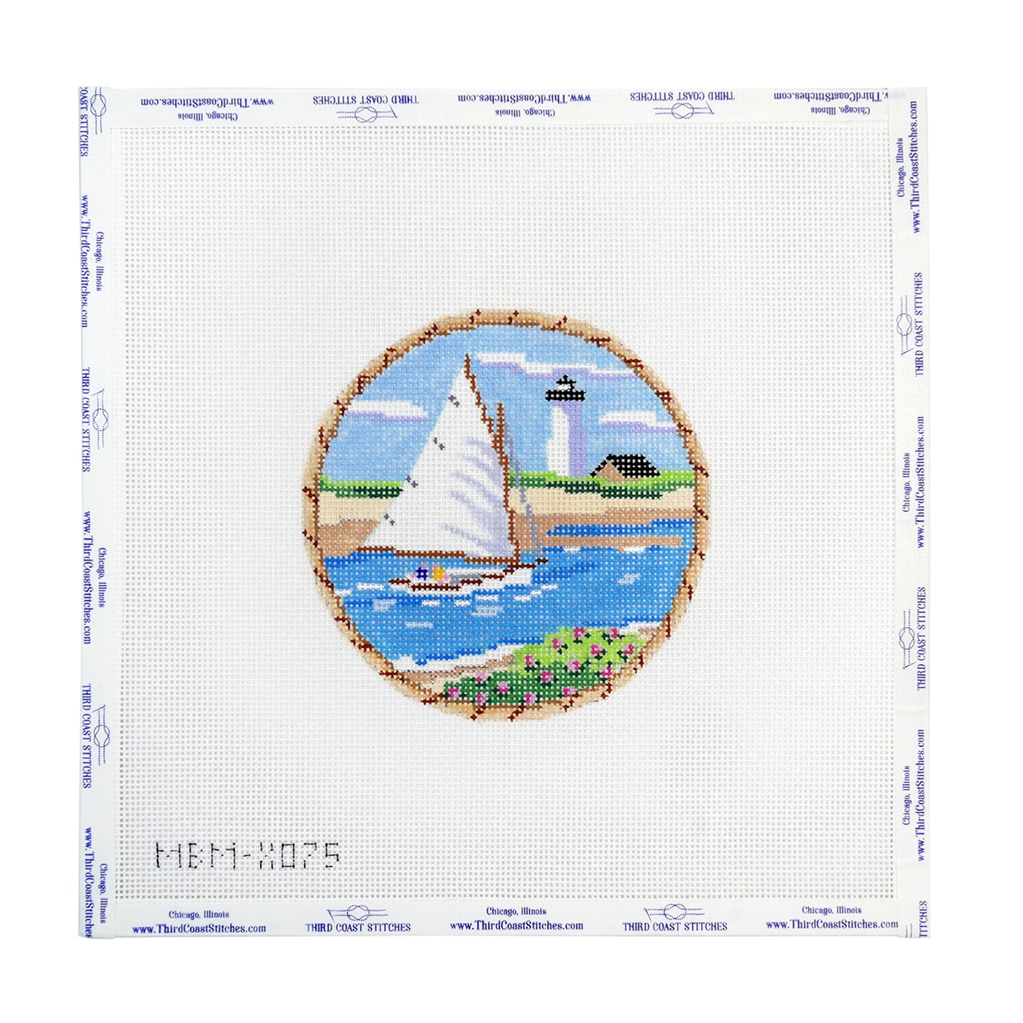 Catboat in Woven Frame Round