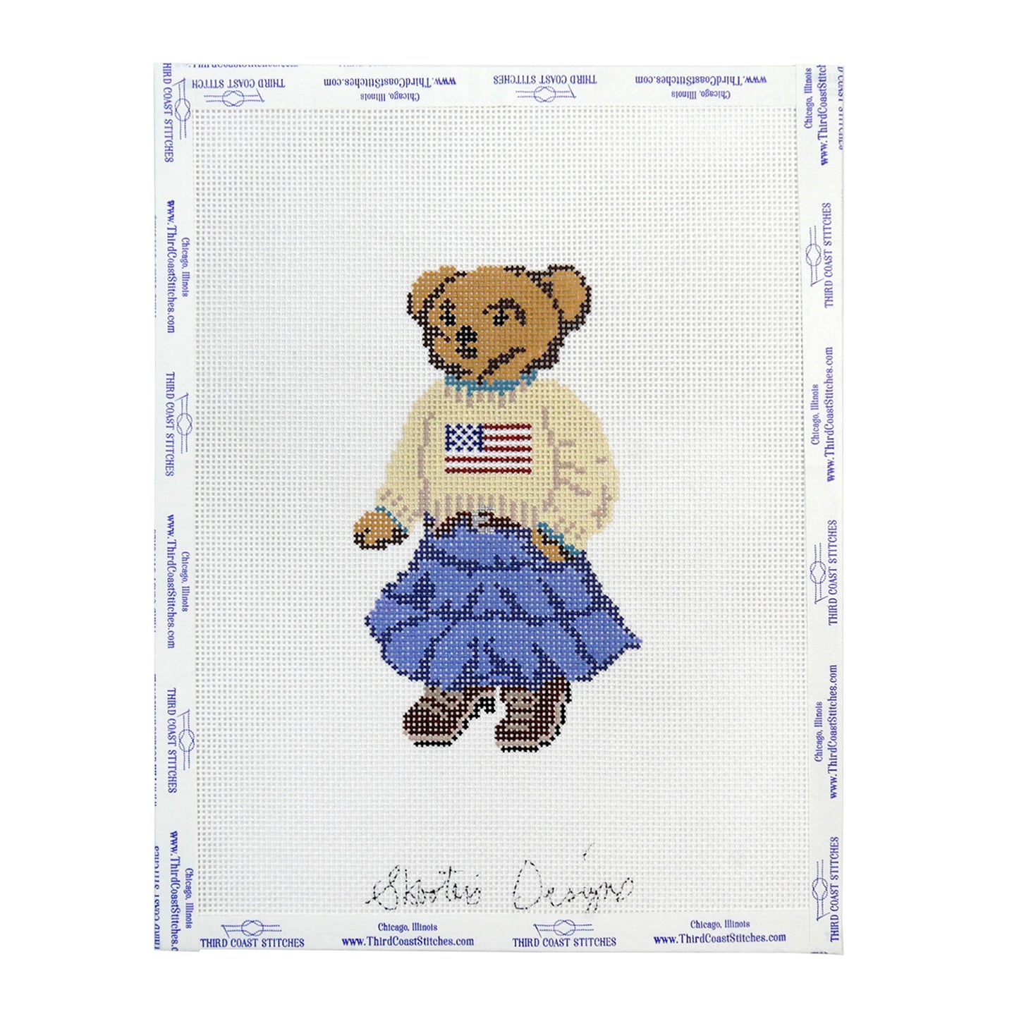 Girl American Flag Sweater Bear