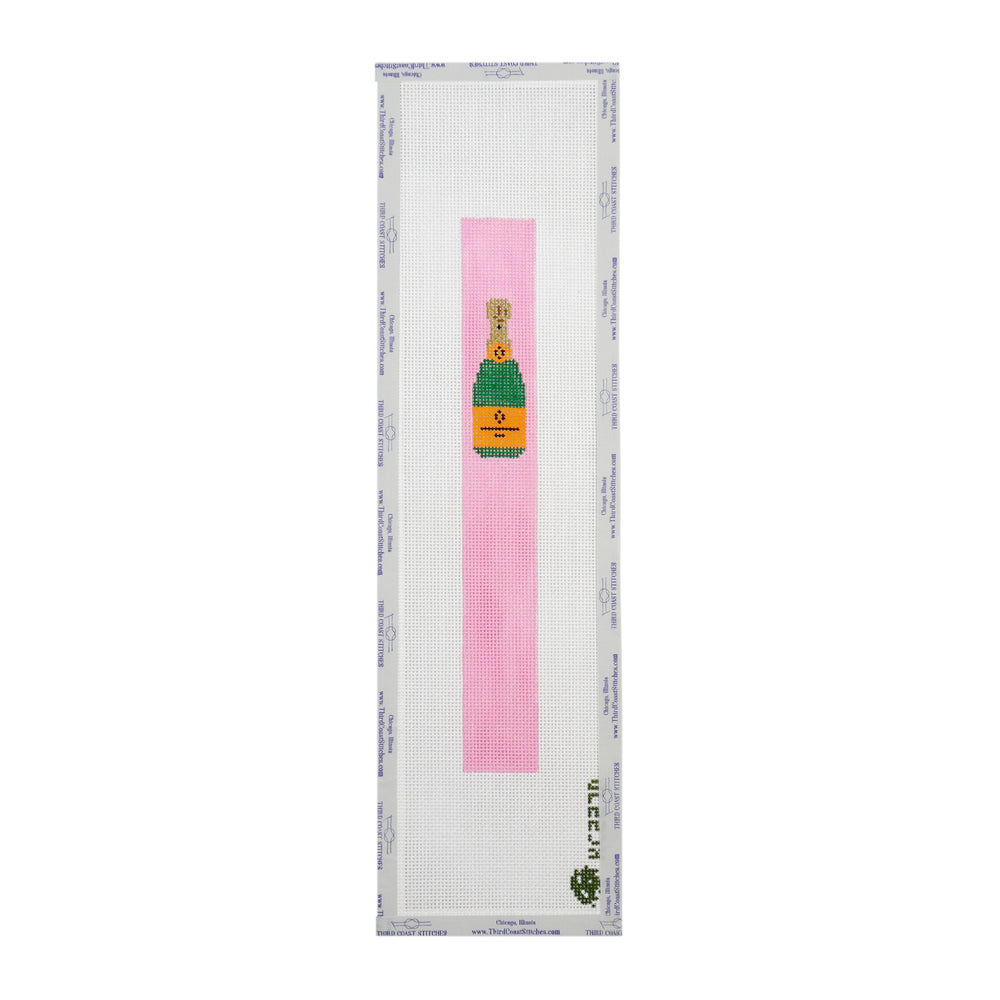 Single Champagne Bottle Keyfob: Pink