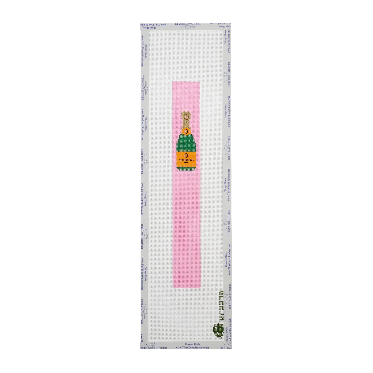 Single Champagne Bottle Keyfob: Pink