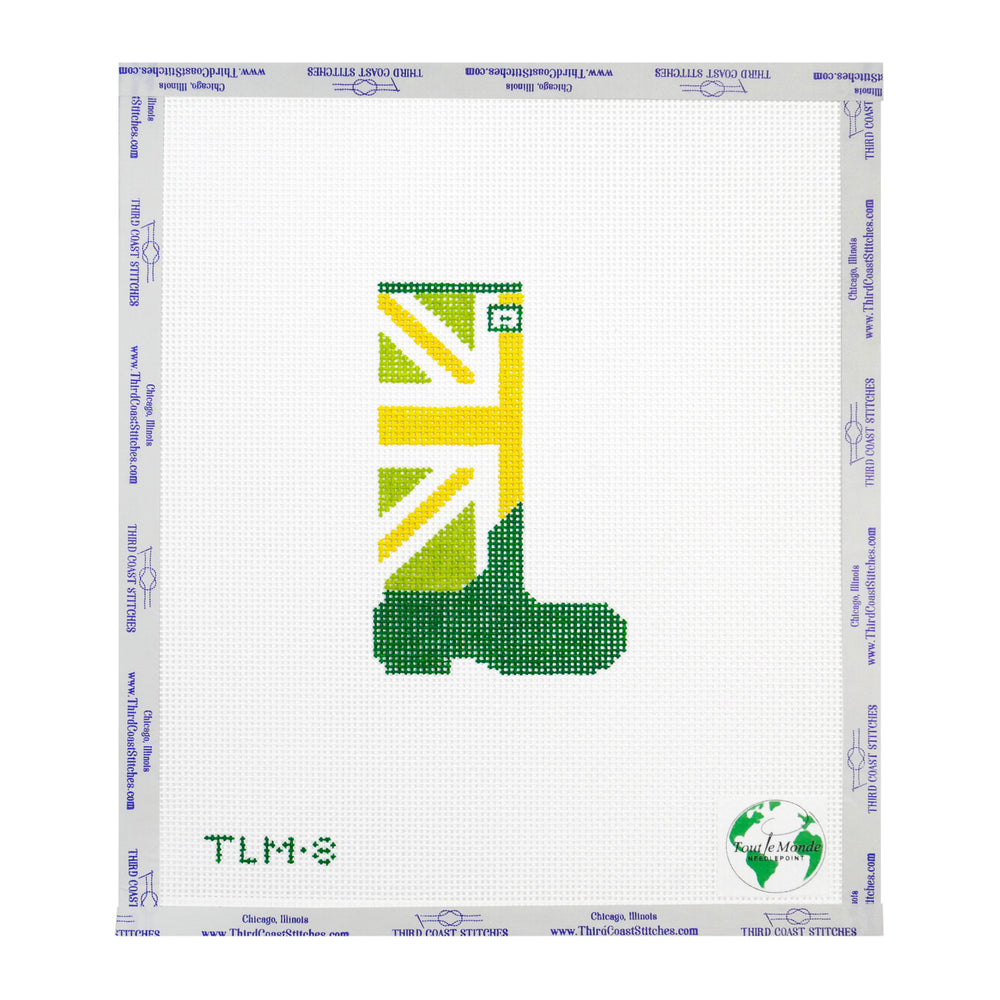 Union Jack Wellie - Green & Yellow