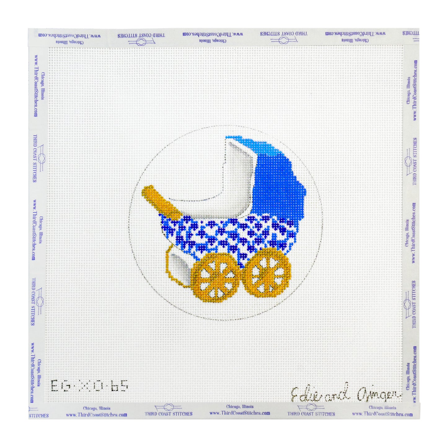 Herend Blue Baby Carriage