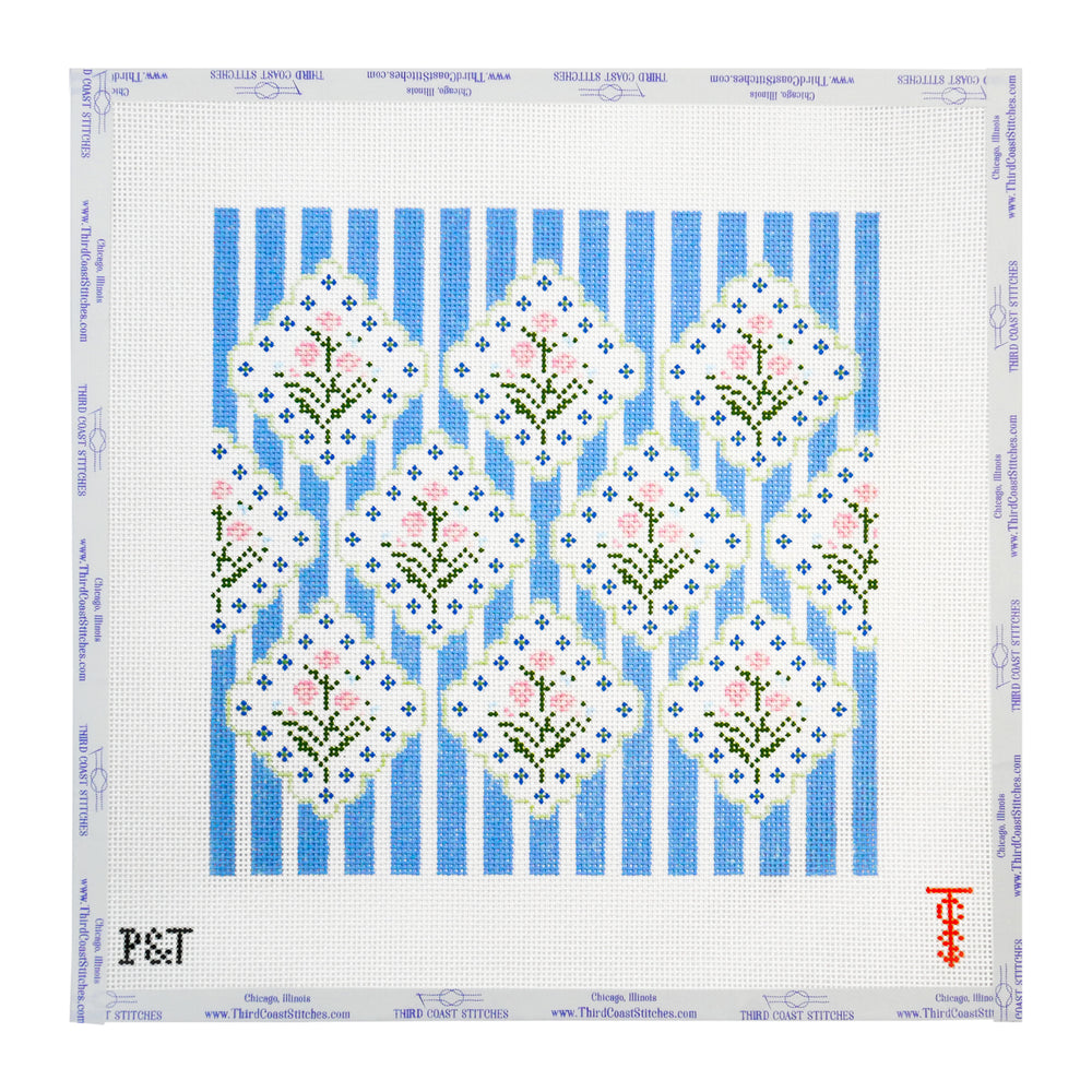 Floral Striped Pillow