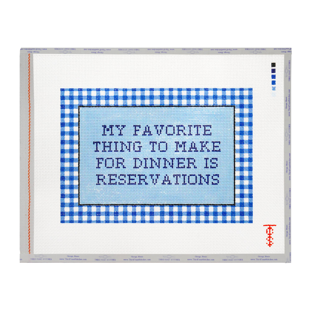 Favorite Thing to Make for Dinner is Reservations: Blue Gingham