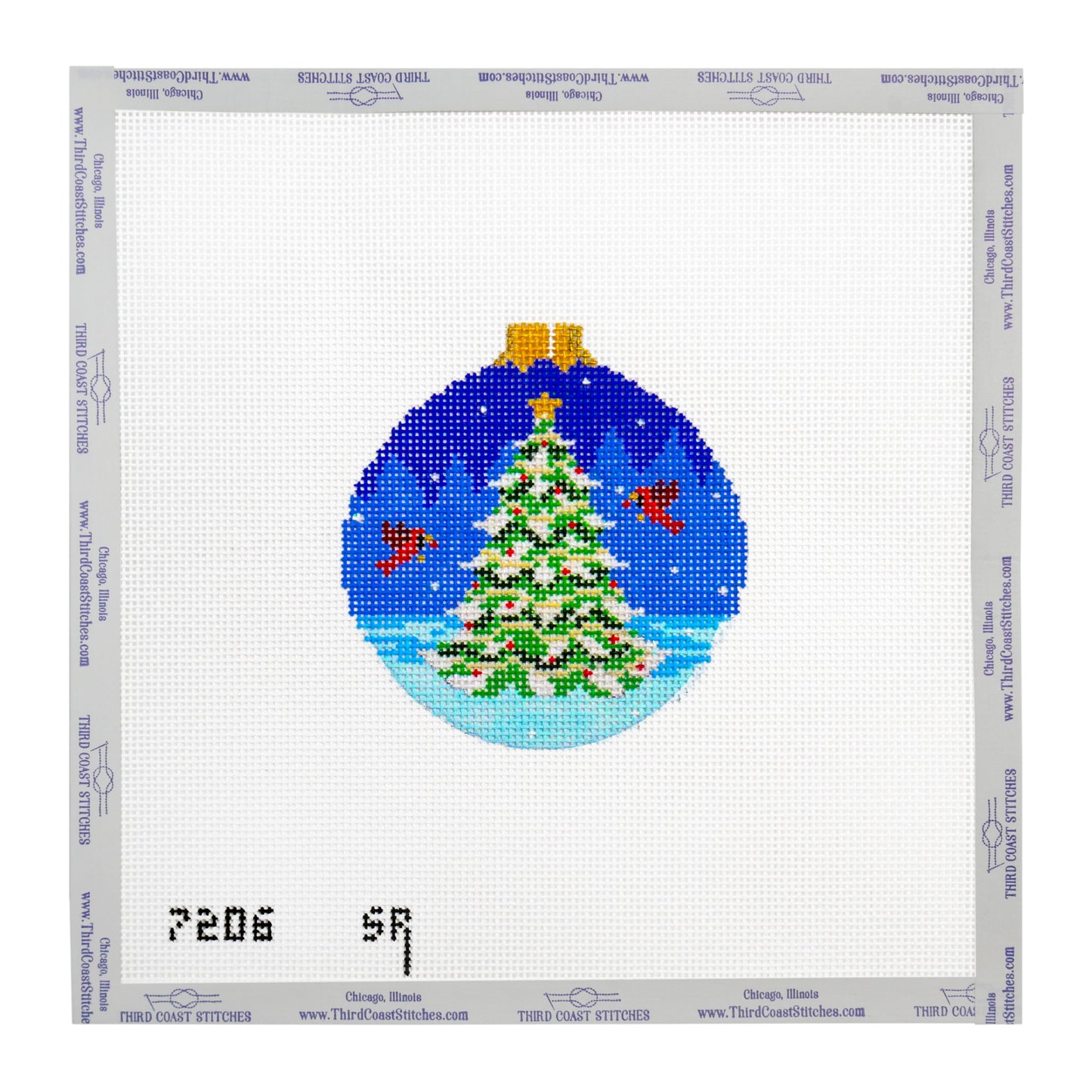 Cardinals and Christmas Tree Ornament