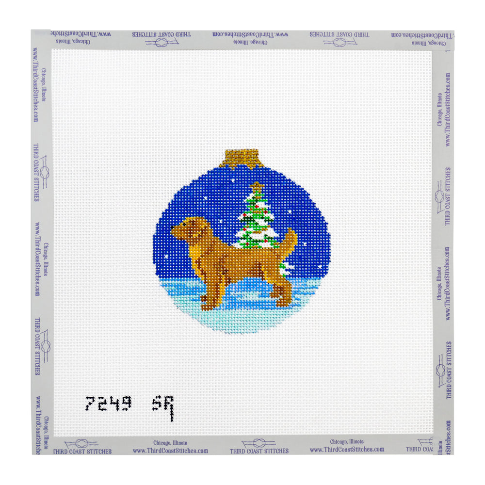 Golden Retriever with Christmas Tree Ornament