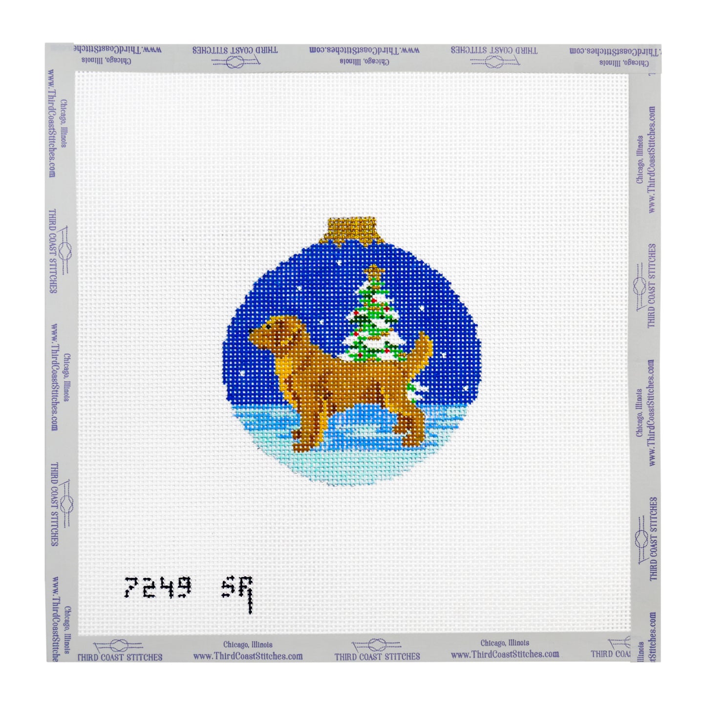 Golden Retriever with Christmas Tree Ornament